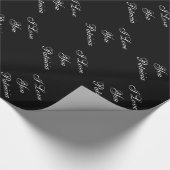 Cool Black Custom Name I Love You Cadeaupapier (Hoek)