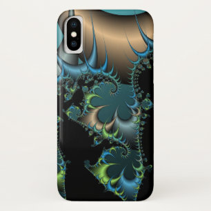Cool Black en Blue Fractal Case-Mate iPhone Case