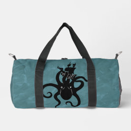 Cool Black en Blue Kraken uit de diepte Plunjezak
