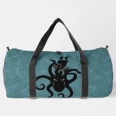 Cool Black en Blue Kraken uit de diepte Plunjezak (Achterkant)