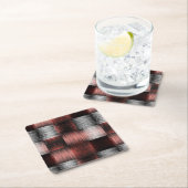 Cool Black en Red Checkerboard Patroon Kartonnen Onderzetters (Insitu)