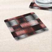 Cool Black en Red Checkerboard Patroon Kartonnen Onderzetters (Schuin)
