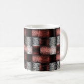 Cool Black en Red Checkerboard Patroon Koffiemok (Voorkant rechts)