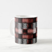 Cool Black en Red Checkerboard Patroon Koffiemok (Voorkant links)