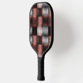 Cool Black en Red Checkerboard Patroon Pickleball Paddle (Links)