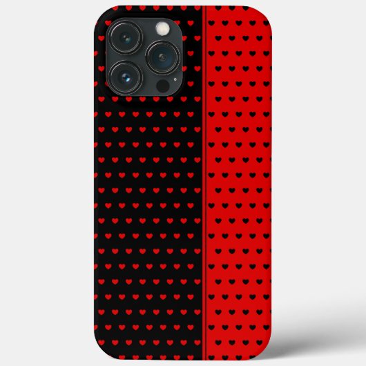 Cool Black en Red Polka Dots/ Hearts Patroon Case-Mate iPhone Case (Achterkant)