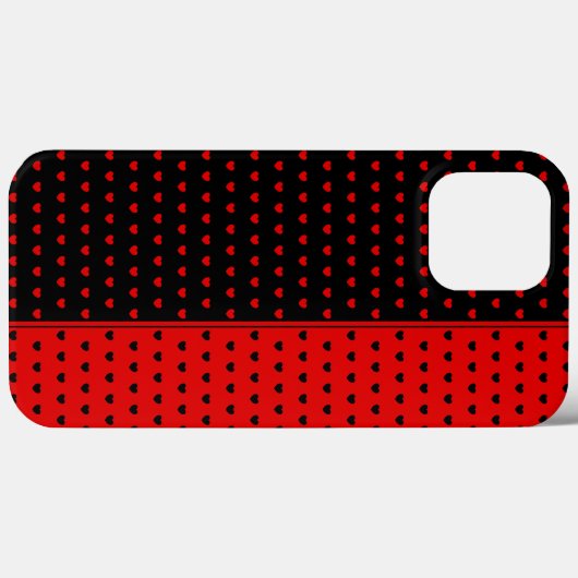 Cool Black en Red Polka Dots/ Hearts Patroon Case-Mate iPhone Case (Achterkant (horizontaal))