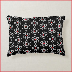 Cool Black en Red Science Atom Pillow Accent Kussen