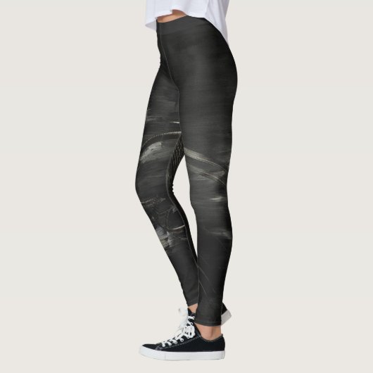Cool Black en Silver-Leggings - Hallo donkerheid Leggings (Links)