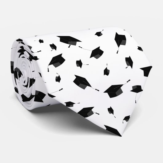 Cool Black en White Afstuderen Thema Stropdas (Opgerold)