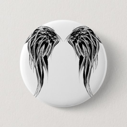 Cool Black en White Angel Wings Ronde Button 5,7 Cm (Voorkant)
