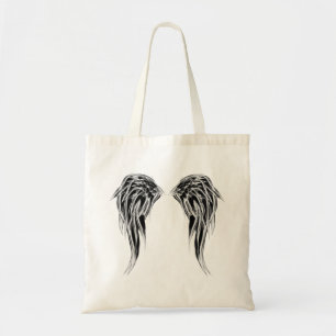Cool Black en White Angel Wings Tote Bag