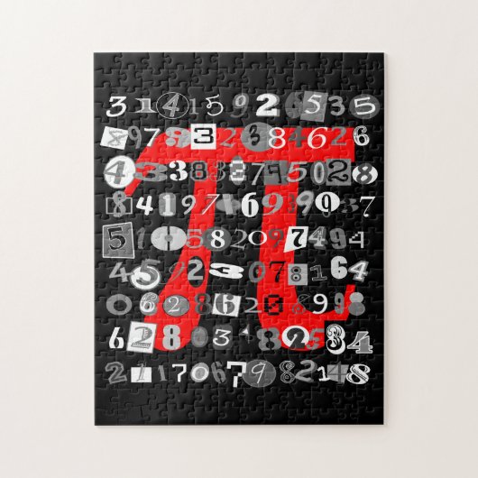Cool Black en White Digits of Pi Legpuzzel (Verticaal)