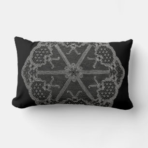 Cool Black en White Doily Pillow Kussen