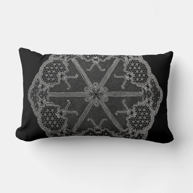 Cool Black en White Doily Pillow Kussen (Voorkant)