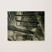 Cool Black en White Forest Sun Rays Natuur Gifts Legpuzzel (Horizontaal)