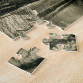 Cool Black en White Forest Sun Rays Natuur Gifts Legpuzzel (Zijkant)