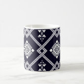 Cool Black en White Geometric Oriental Pattern Koffiemok (Center)