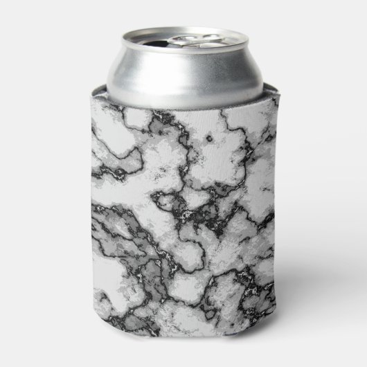 COOL Black en White Marble Pattern Blikjeskoeler (Blikje Voorkant)