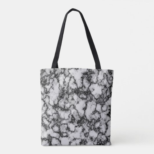 COOL Black en White Marble Pattern Tote Bag (Achterkant)