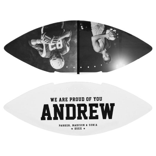 Cool Black en White Modern Afstuderen Gift Photo American Football (Panelen)