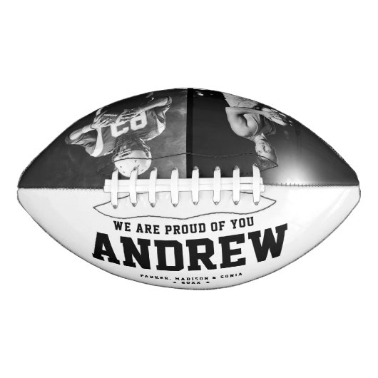 Cool Black en White Modern Afstuderen Gift Photo American Football (Voorkant)