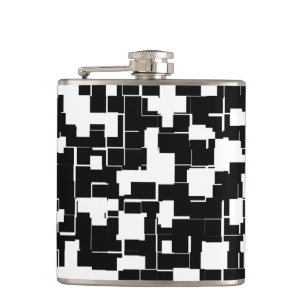 Cool Black en White Modern Trendy Pattern Heupfles
