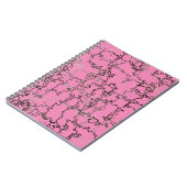 COOL Black en White Pattern over Roze Notitieboek (Linkerzijde)