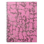 COOL Black en White Pattern over Roze Notitieboek (Voorkant)