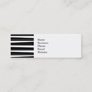 Cool Black en White Pattern Uneven Stripes Mini Visitekaartje