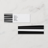 Cool Black en White Pattern Uneven Stripes Mini Visitekaartje (Voorkant / Achterkant)