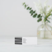 Cool Black en White Pattern Uneven Stripes Mini Visitekaartje (Staand voorkant)
