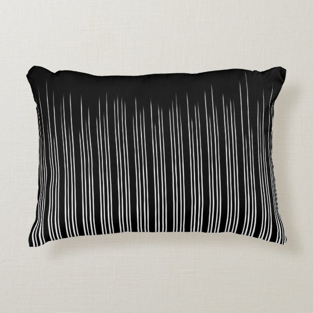 Cool Black en White Striped Pattern Accent Kussen (Voorkant)