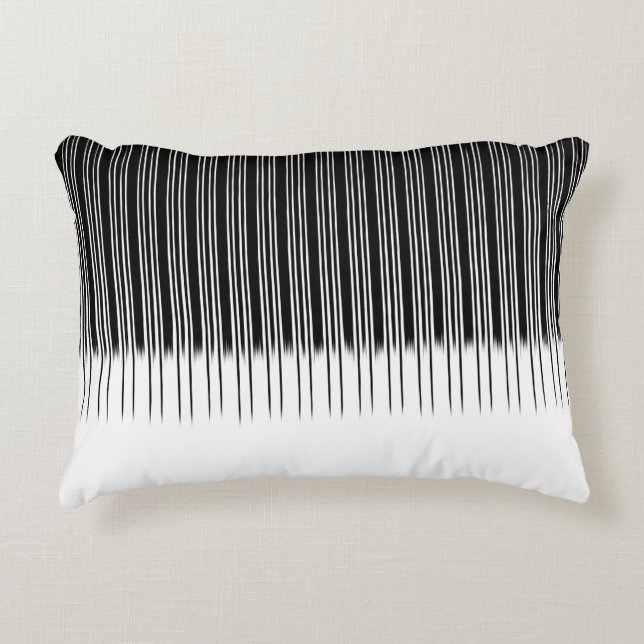 Cool Black en White Striped Pattern Accent Kussen (Voorkant)
