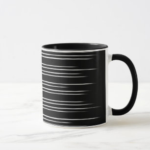 Cool Black en White Striped Pattern Mok