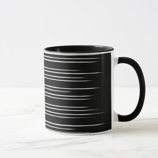 Cool Black en White Striped Pattern Mok (Rechts)