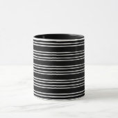 Cool Black en White Striped Pattern Mok (Midden)