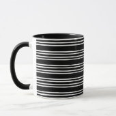 Cool Black en White Striped Pattern Mok (Links)