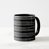 Cool Black en White Striped Pattern Mok (Voorkant rechts)