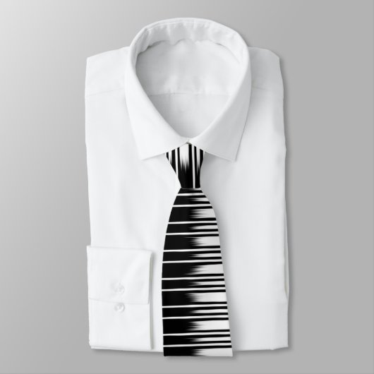 Cool Black en White Striped Pattern Stropdas (Gebonden)