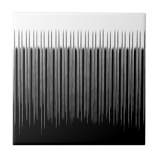 Cool Black en White Striped Pattern Tegeltje (Voorkant)