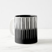 Cool Black en White Striped Pattern Tweekleurige Koffiemok (Voorkant links)