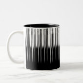 Cool Black en White Striped Pattern Tweekleurige Koffiemok (Links)