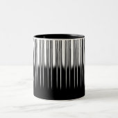 Cool Black en White Striped Pattern Tweekleurige Koffiemok (Center)