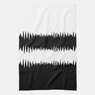 COOL Black en White Stripes Theedoek