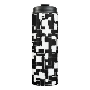Cool Black en White Trendy Pattern Thermosbeker