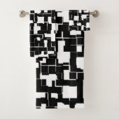 Cool Black en White Trendy Stylish Pattern Bad Handdoek (Insitu)
