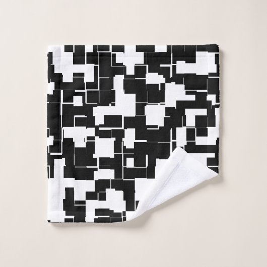 Cool Black en White Trendy Stylish Pattern Bad Handdoek (Wasdoekje)