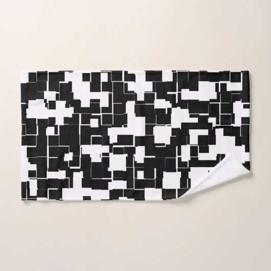 Cool Black en White Trendy Stylish Pattern Bad Handdoek (Handdoek)