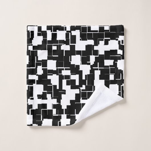 Cool Black en White Trendy Stylish Pattern Bad Handdoek (Wasdoekje)